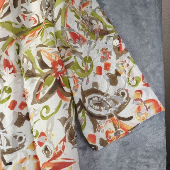 Alfred Dunner Womens Floral Open Front Jacket 16W Multicolor Rayon Career‎ Boho - Picture 6 of 10